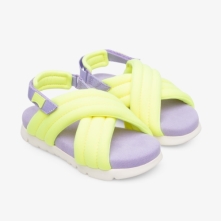 Camper Oruga Kids Sandals US-23352 Neon Yellow / Light Purple Discount USA